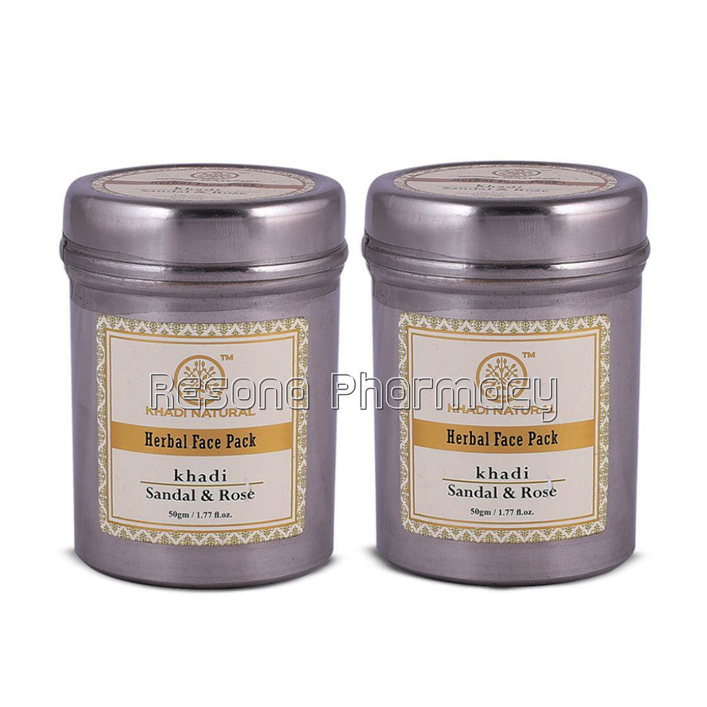 Khadi NaNaturalSandal and Rose Face Pack (Set Of 2)