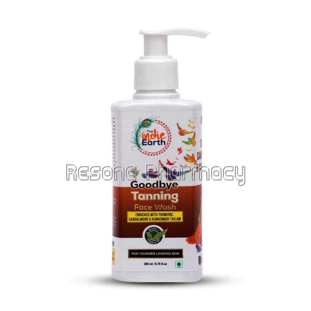 The Indie Earth Goodbye Tanning (Skin Lightening) Facewash With Turmeric, Sandalwood And Kumkumadi Tailam (200Ml) Removes Tanning, Uneven Skin Tone, And Sun Burn