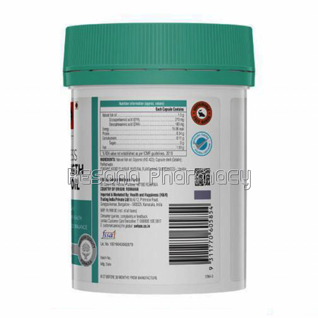 Swisse High Strength Wild Fish Oil 1500Mg 60 Capsules