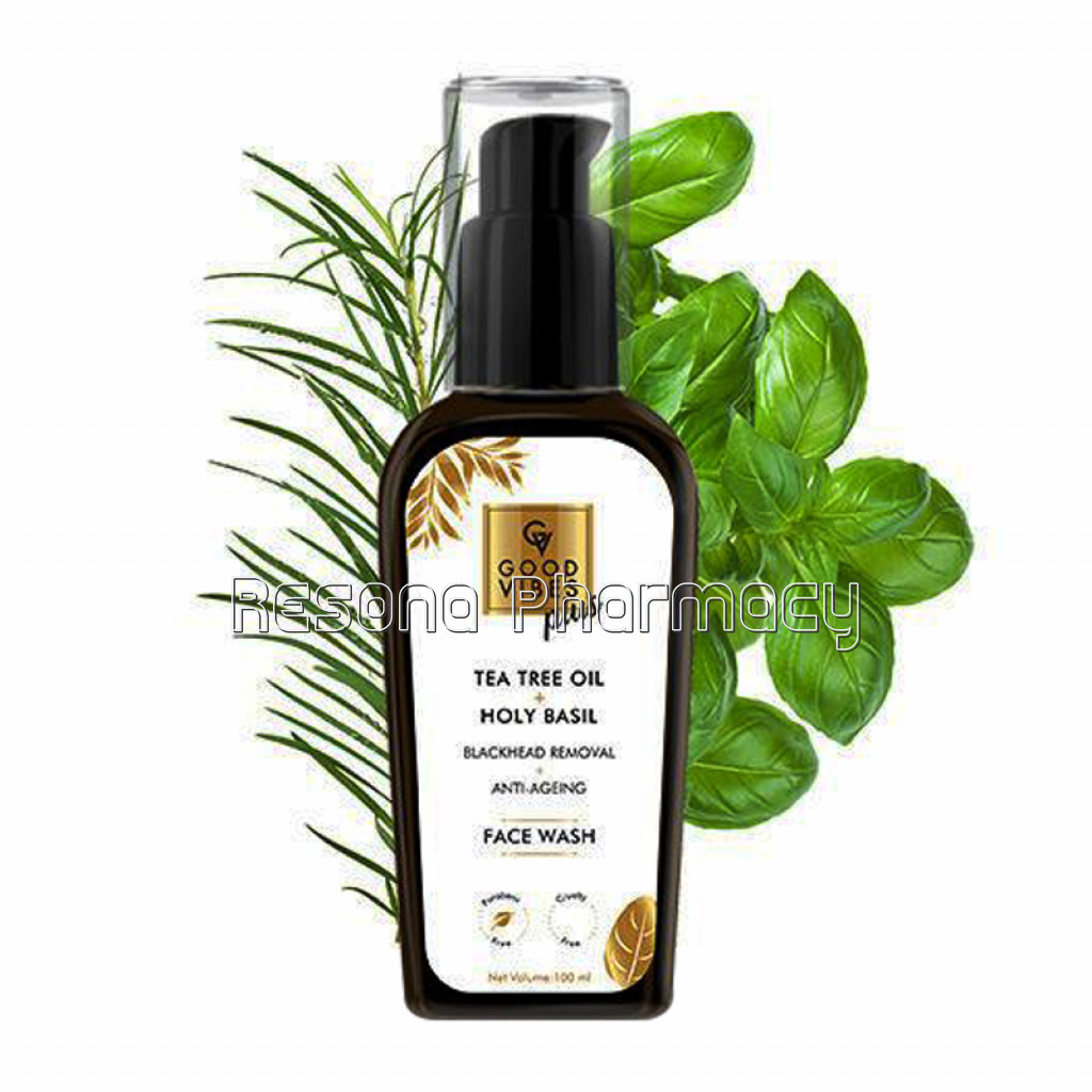 Good Vibes Plus Blackhead Removal Plus Anti Ageing Face Wash   Tea Tree Oil Plus Holy Basil (100 Ml)
