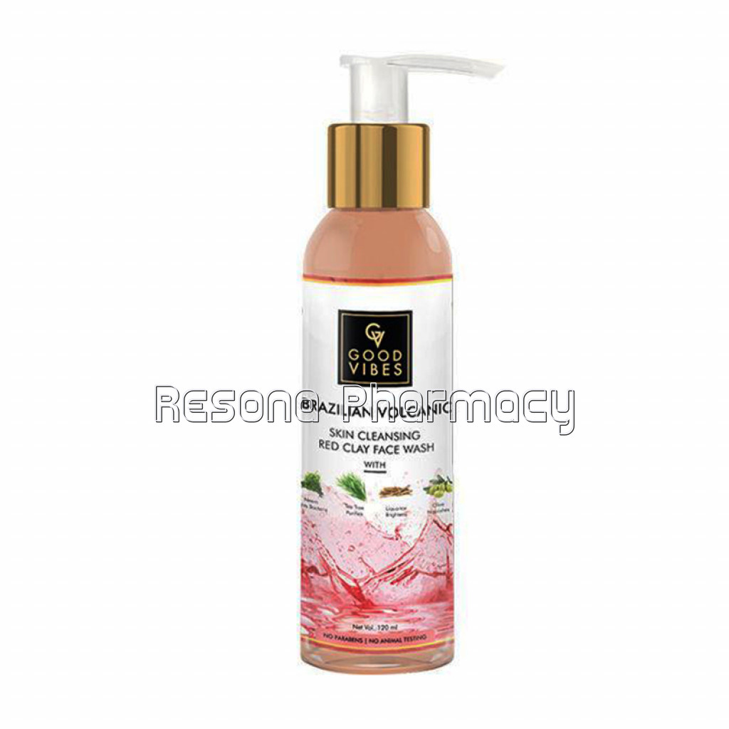 Good Vibes Brazilian Volcanic Skin Cleansing Red Clay Face Wash (120 Ml)