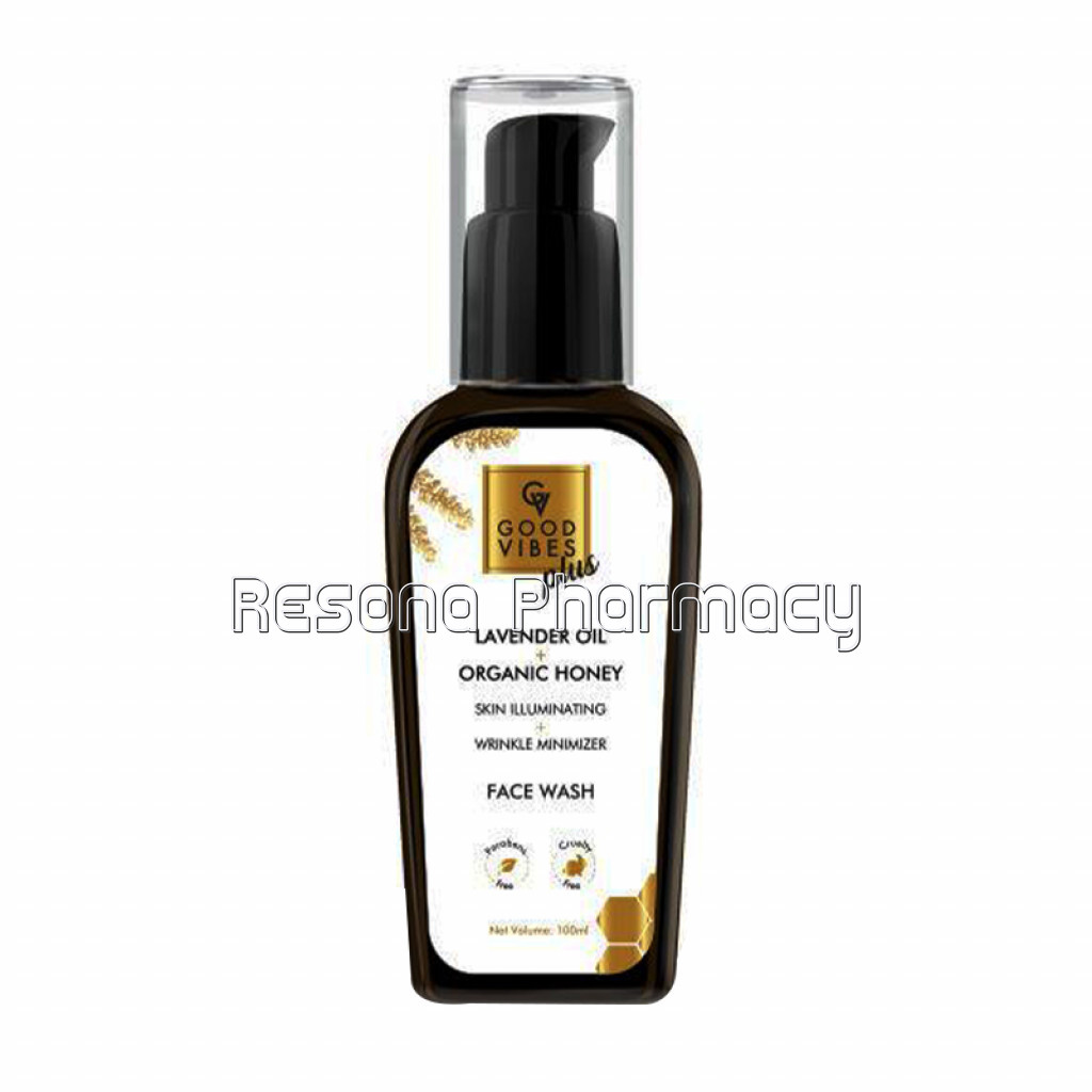 Good Vibes Plus Skin Illuminating Plus Wrinkle Minimizer Face Wash   Lavender Oil Plus Organic Honey (100 Ml)