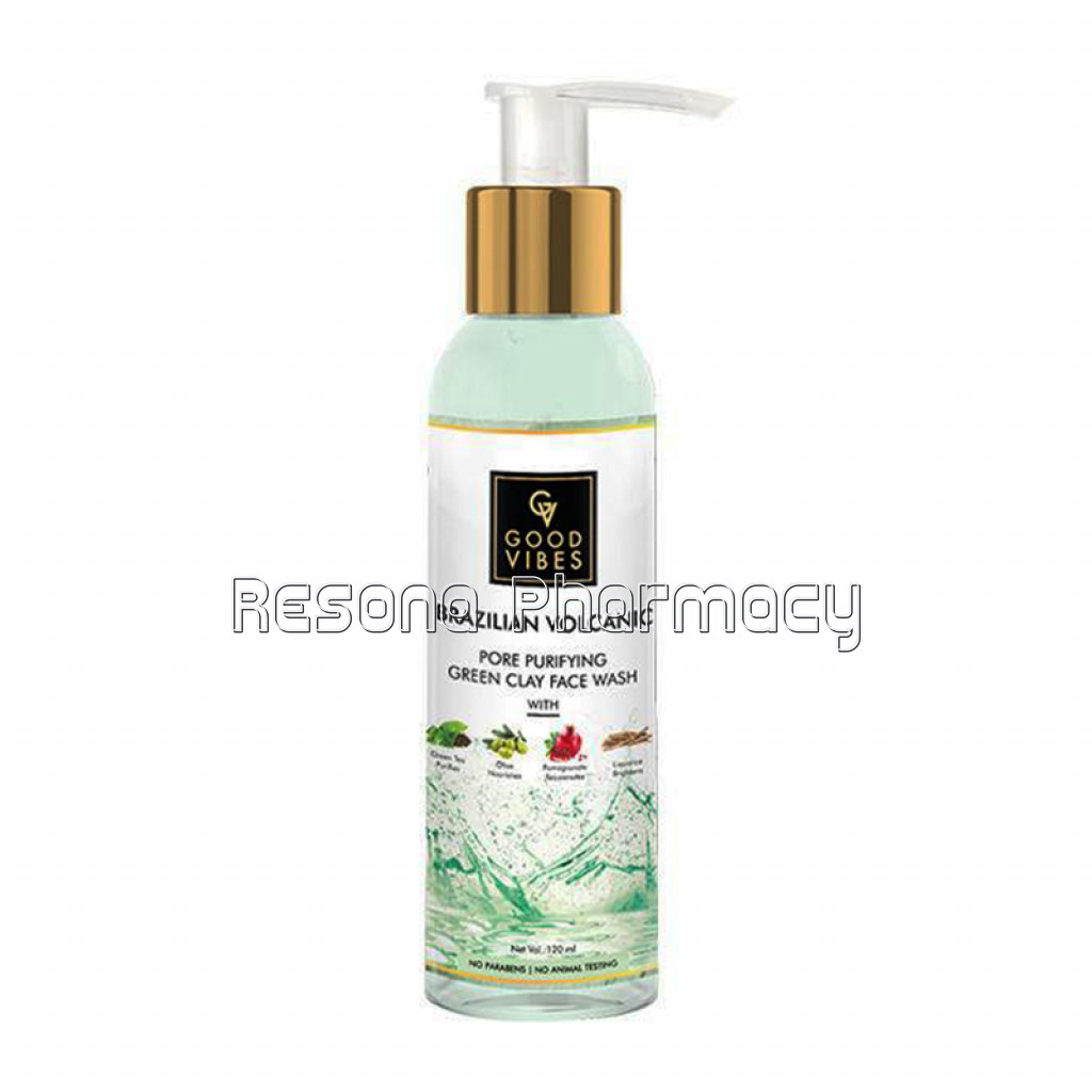 Good Vibes Brazilian Volcanic Pore Purifying Green Clay Face Wash (120 Ml)