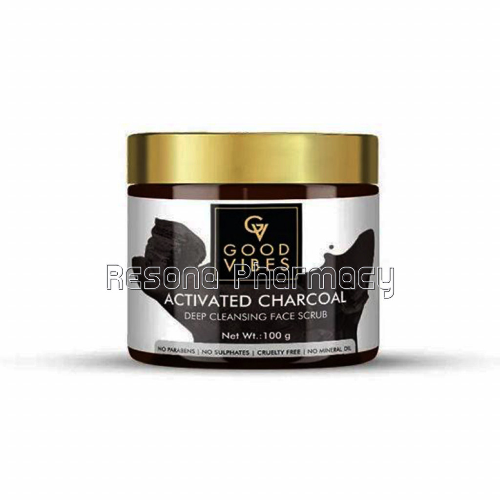 Good Vibes Deep Cleansing Face Scrub   Activated Charcoal (100 Gm)