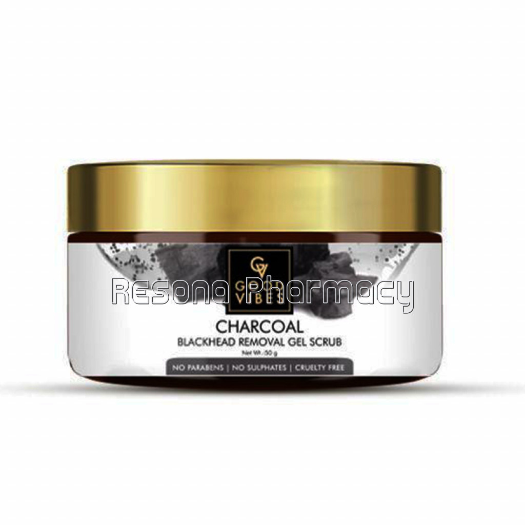 Good Vibes Blackhead Removal Gel Scrub   Activated Charcoal (50 Gm)