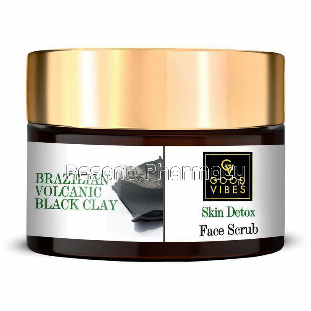 Good Vibes Brazilian Volcanic Black Clay Skin Detox Face Scrub (50 G)