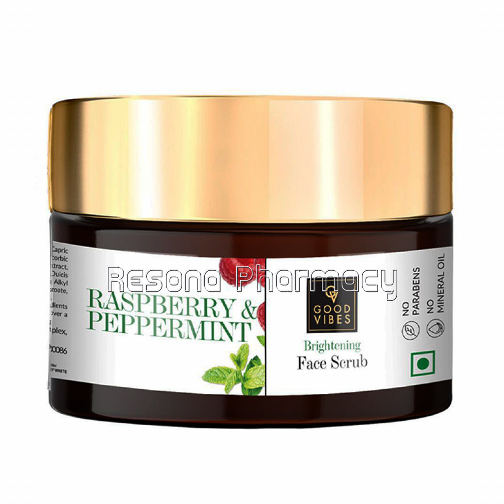 Good Vibes Brightening Face Scrub   Raspberry and Peppermint (50 G)