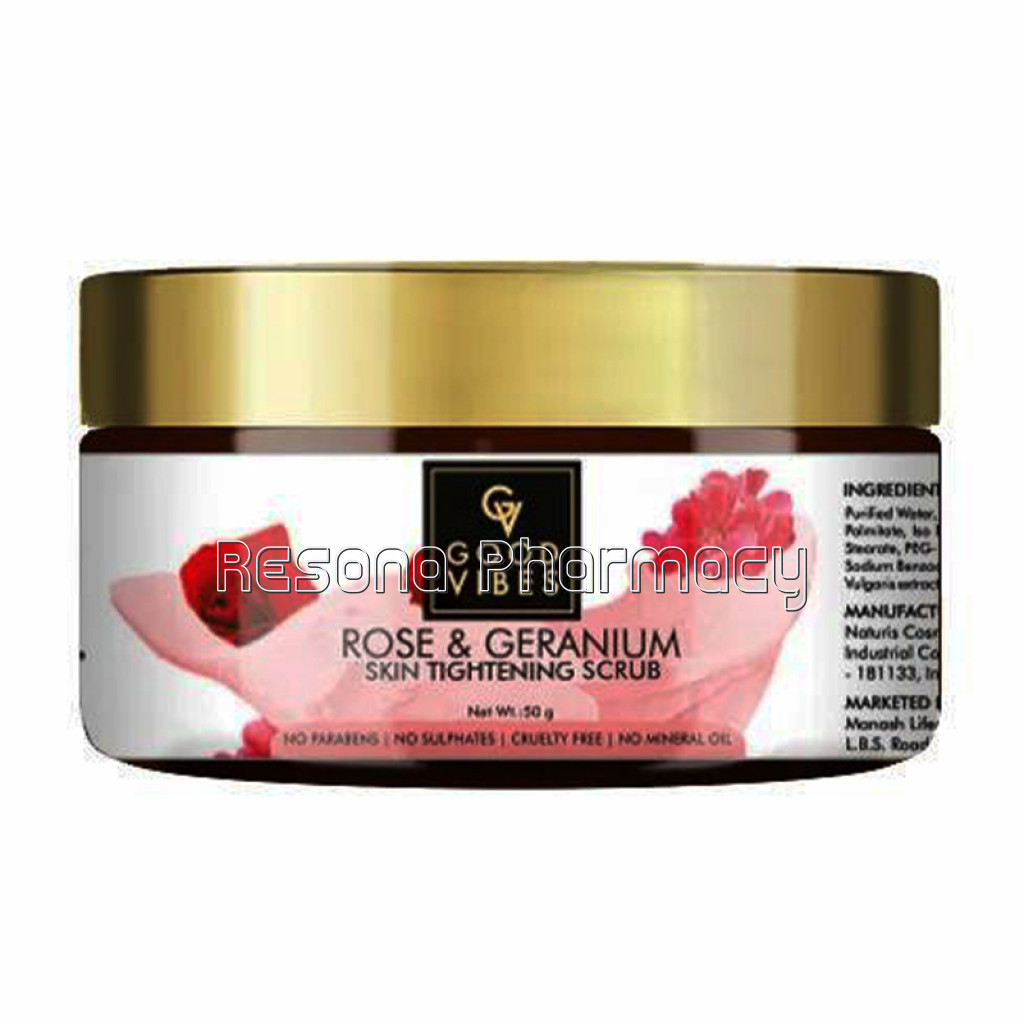 Good Vibes Skin Tightening Scrub   Rose and Geranium (50 Gm)