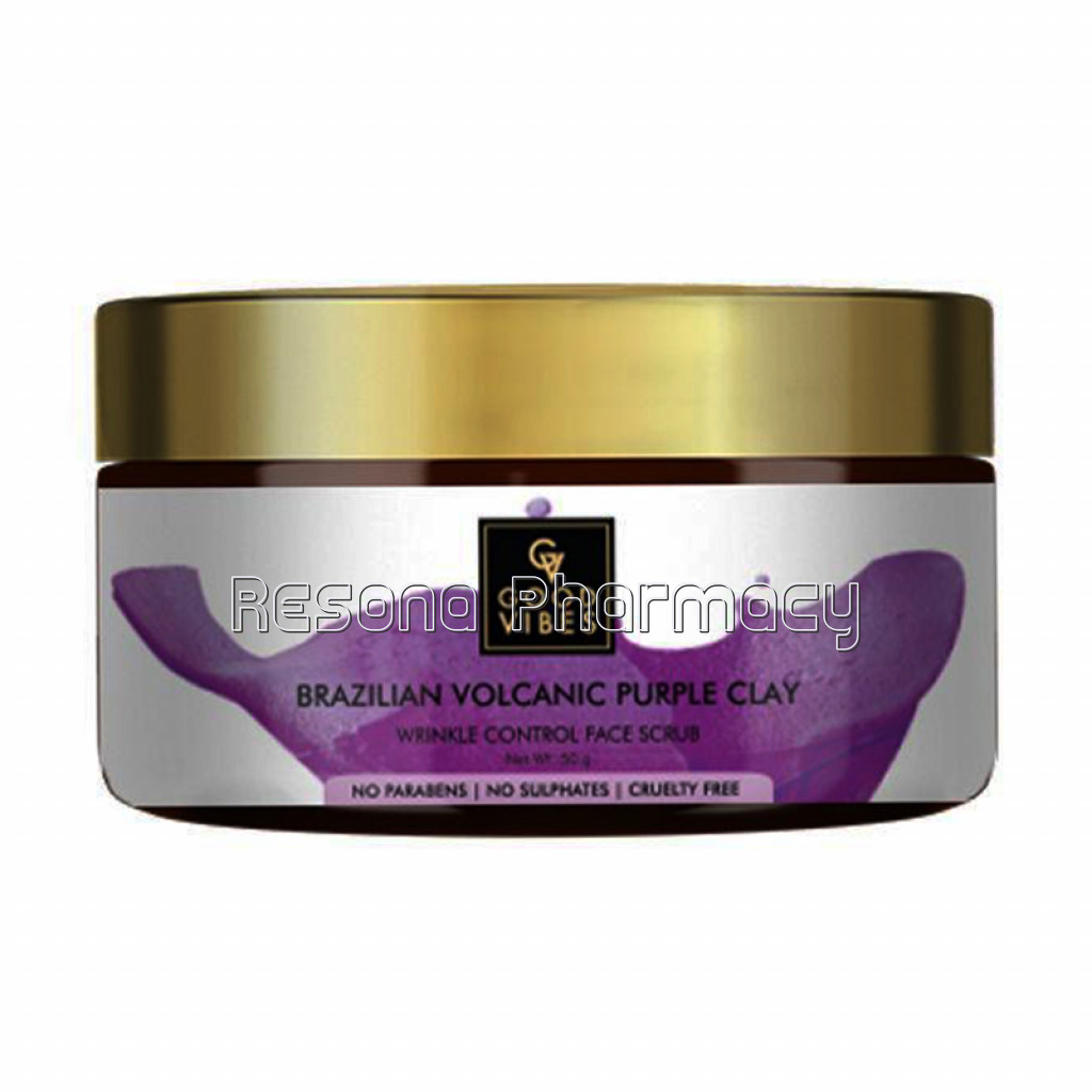 Good Vibes Wrinkle Control Face Scrub   Brazilian Volcanic Purple Clay (50 Gm)