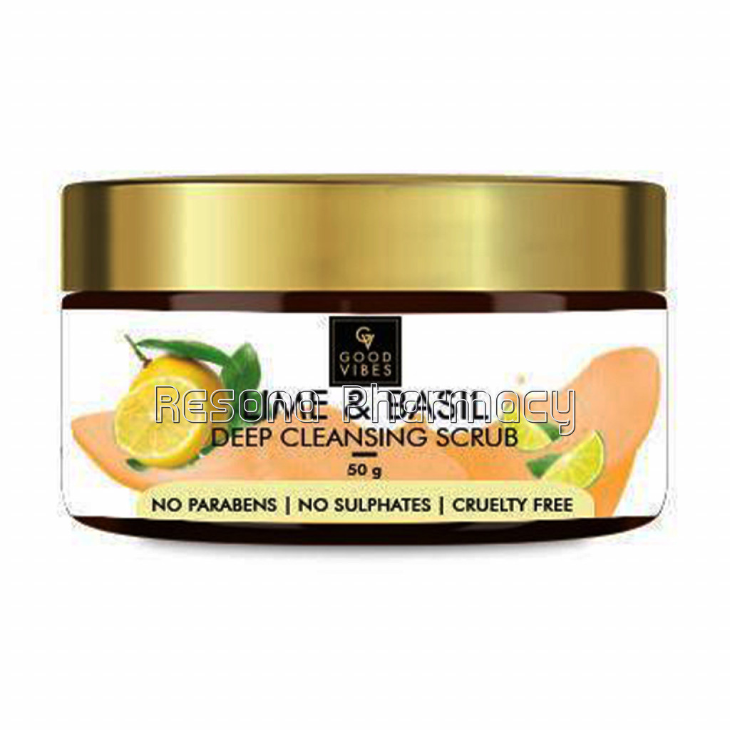 Good Vibes Deep Cleansing Face Scrub   Lime and Basil (50 Gm)