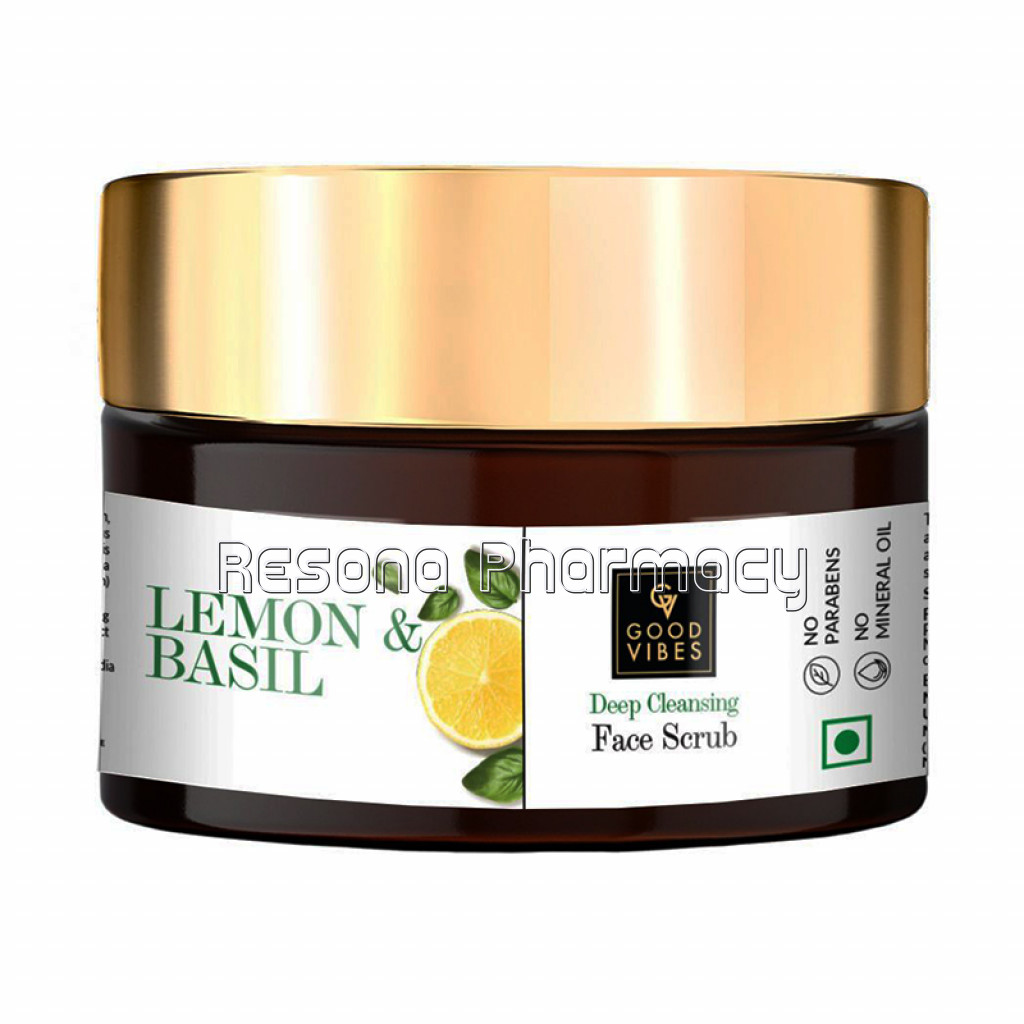 Good Vibes Deep Cleansing Face Scrub   Lemon and Basil (50 G)