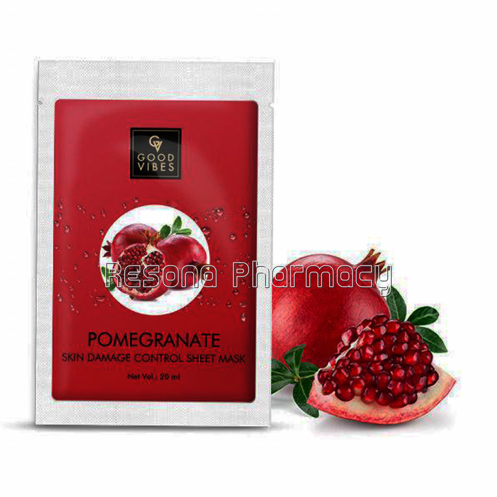 Good Vibes Skin Damage Control Sheet Mask   Pomegranate (20 Ml)
