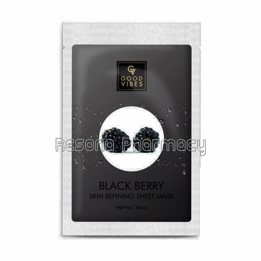 Good Vibes Skin Refining Sheet Mask   Black Berry (20 Ml)