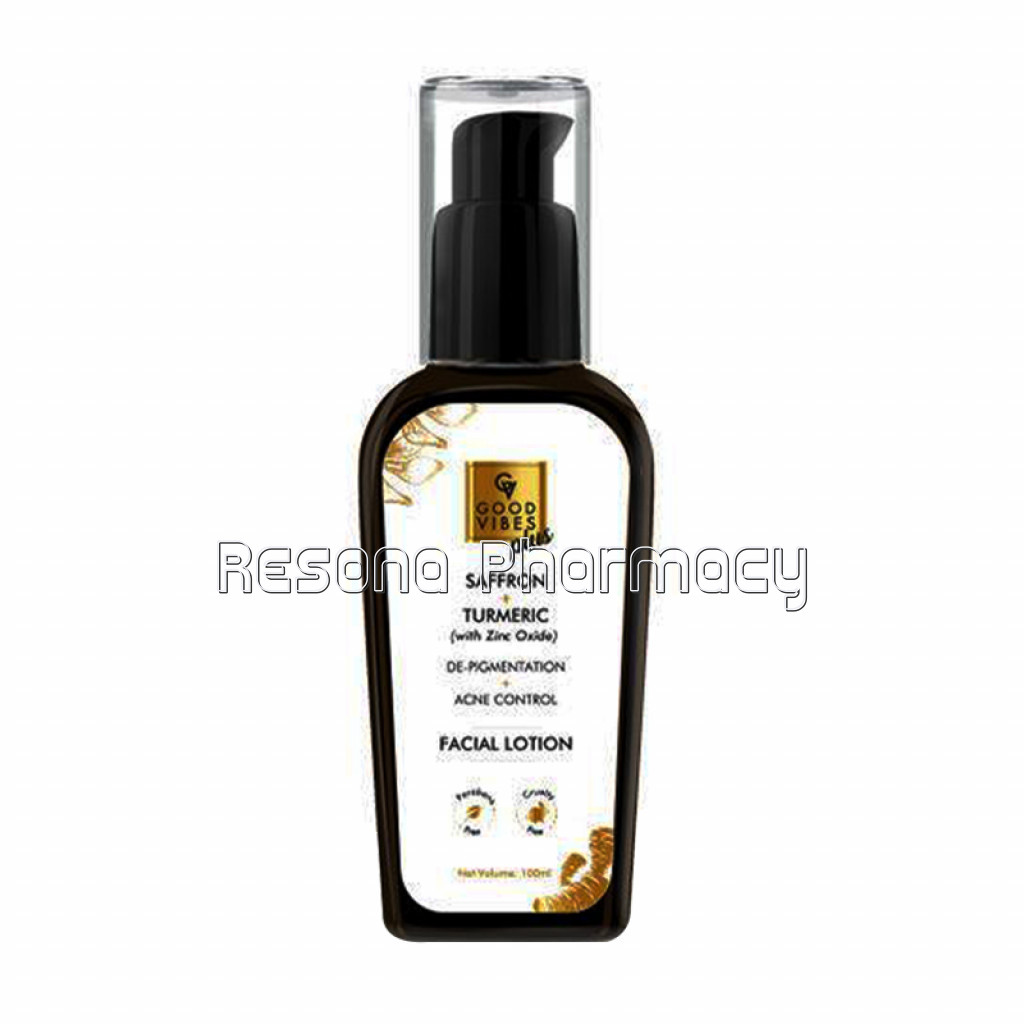 Good Vibes Plus De Pigmentation Plus Acne Control Facial Lotion   Saffron Plus Turmeric With Zinc Oxide (100 Ml)