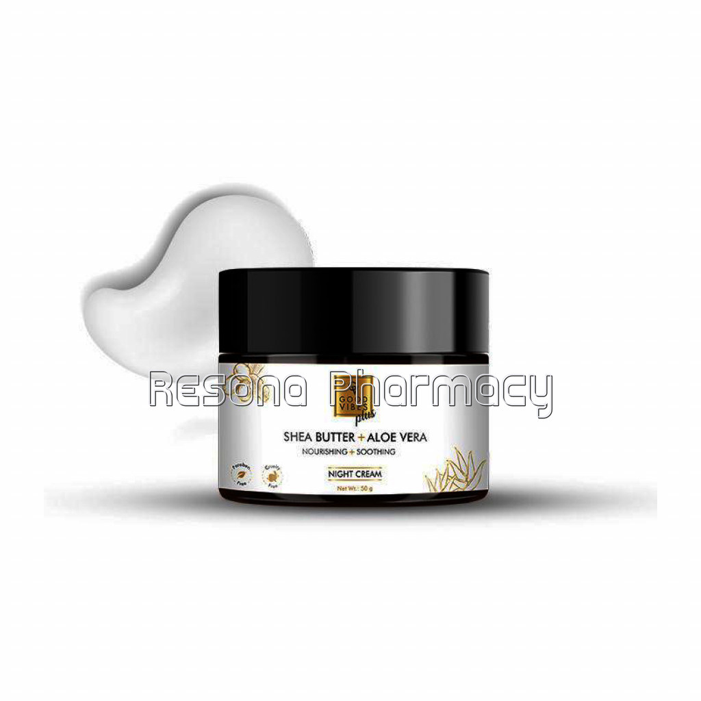 Good Vibes Plus Shea Butter Plus Aloe Vera Nourishing Plus Soothing Night Cream (50 Gm)