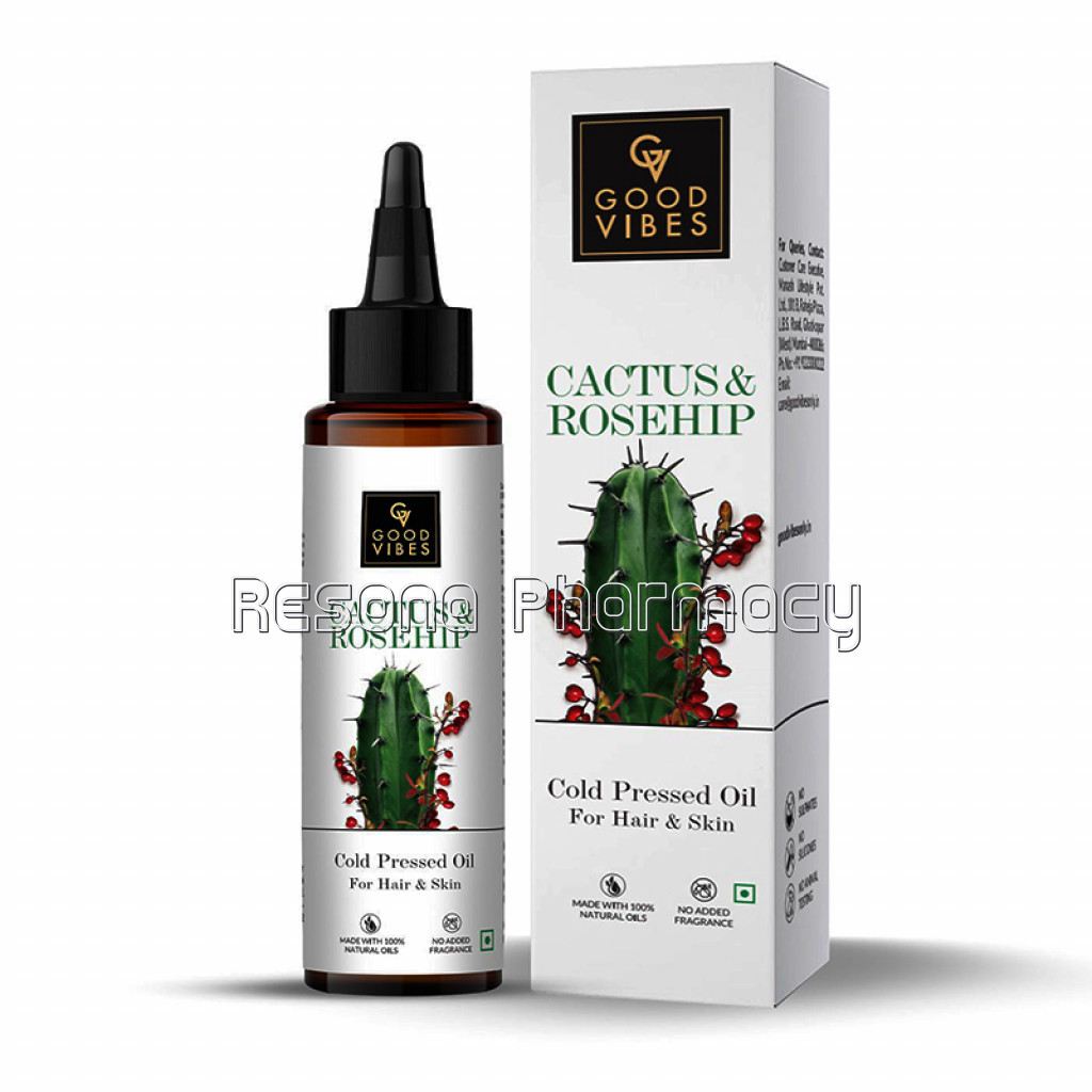 Good Vibes Cactus And Rosehip Cold Pressed Oil For Hair and Skin (100Ml)