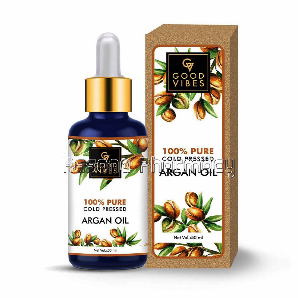 Good Vibes 100% Pure Cold Pressed Carrier Oil For Hair and Skin   Argan (50 Ml)
