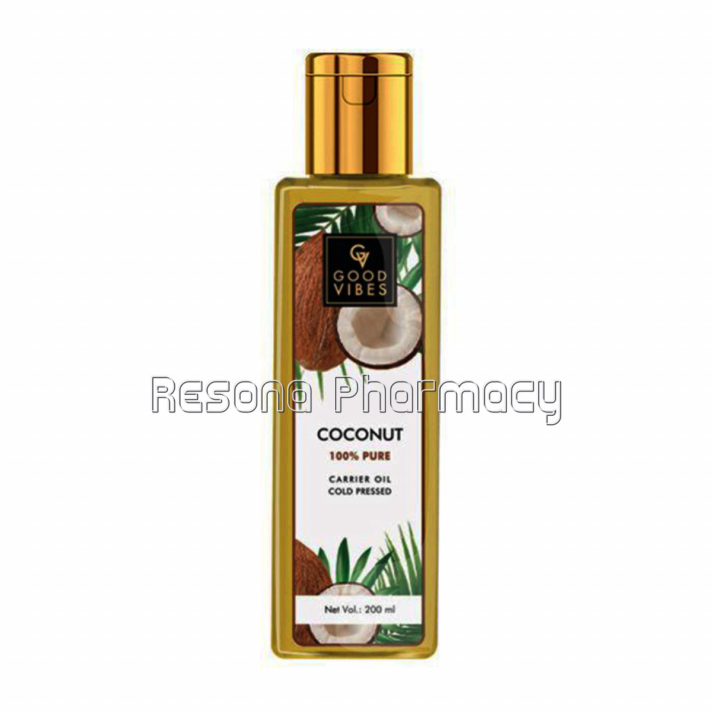 Good Vibes 100% Pure Cold Pressed Carrier Oil For Hair and Skin   Coconut (200 Ml)