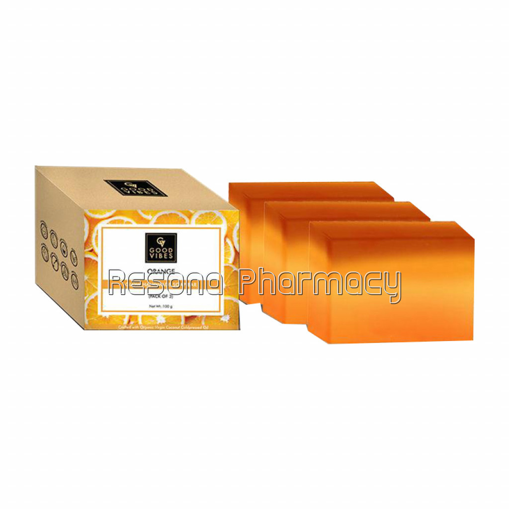 Good Vibes Orange Glow Handmade Soap Bar (Pack Of 3)   100G X 3