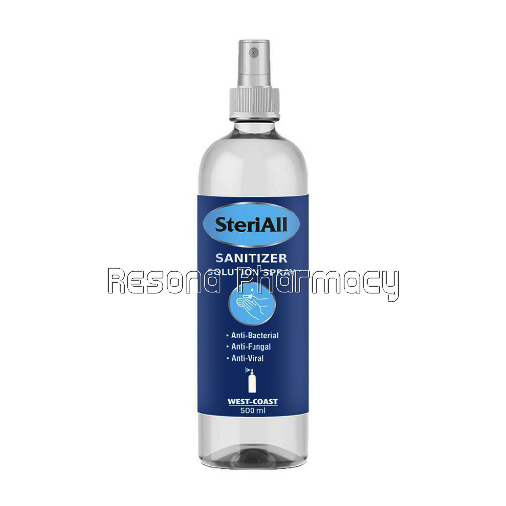 Steriall Alcohol Based Hand Sanitizer Solution Spray For Office, Home, Etc   500Ml.