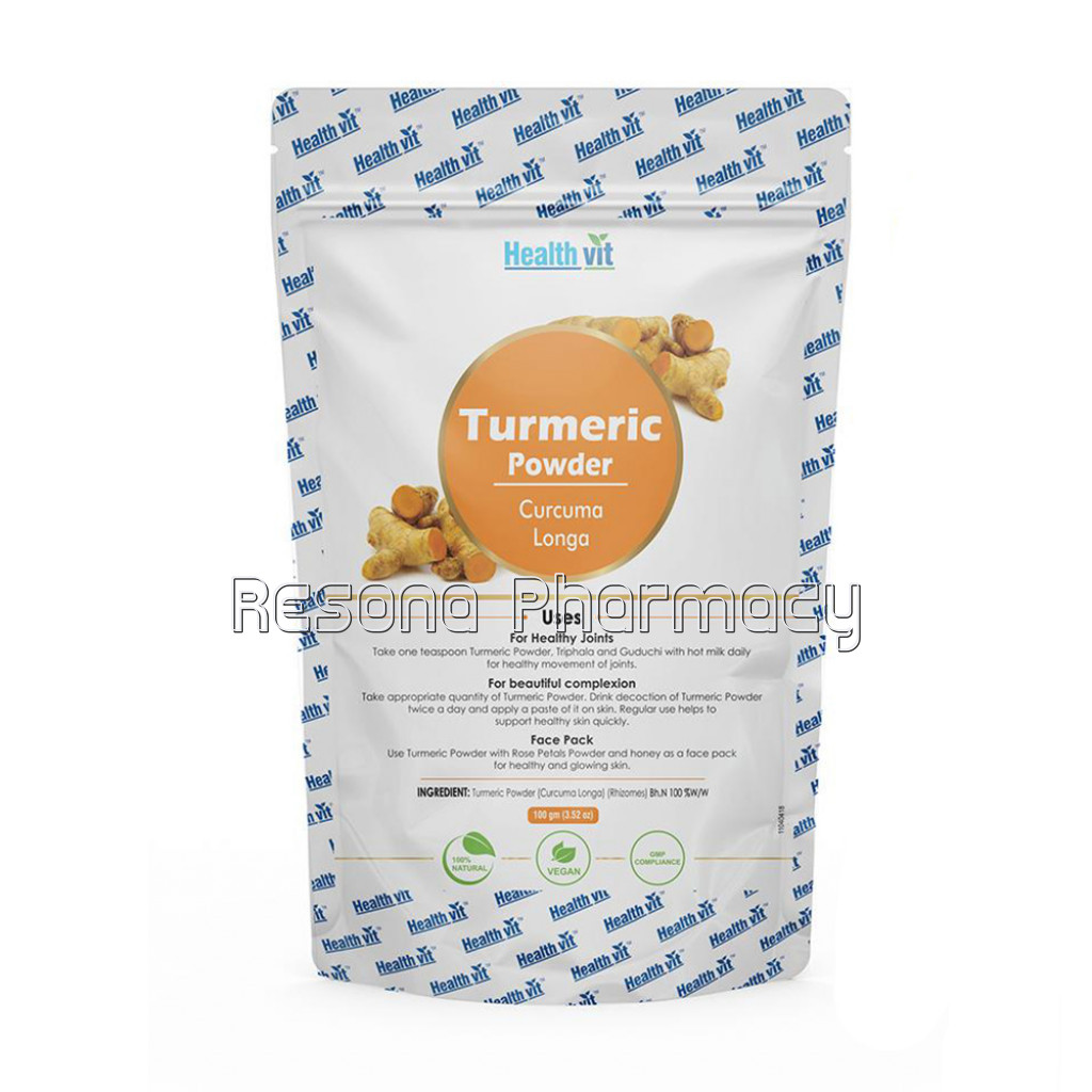 Healthvit NaturalTurmeric (Curcuma Longa) Powder 100G