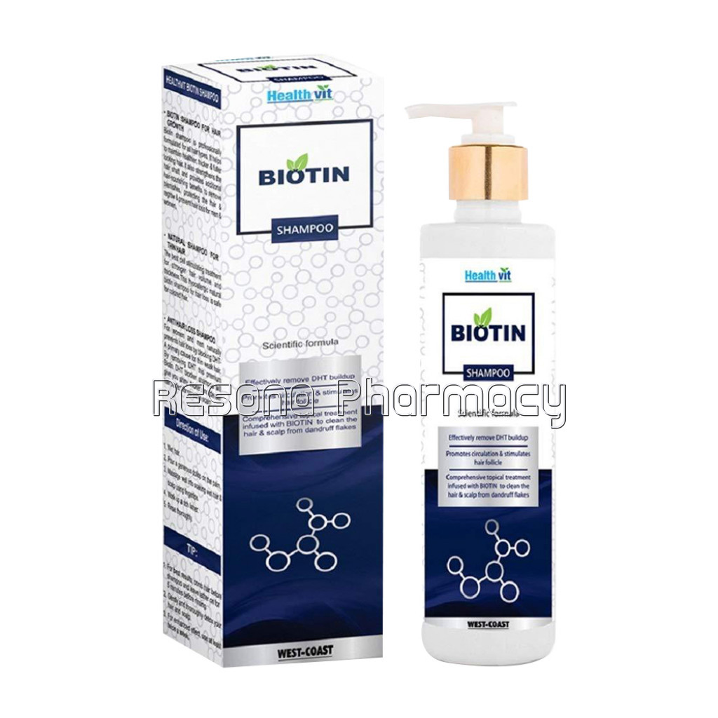 Healthvit Biotin Hair Growth Shampoo 200Ml Free Scientific Formula For Hair Boosters Controls Hair Loss And Promotes Healthy Hair Growth
