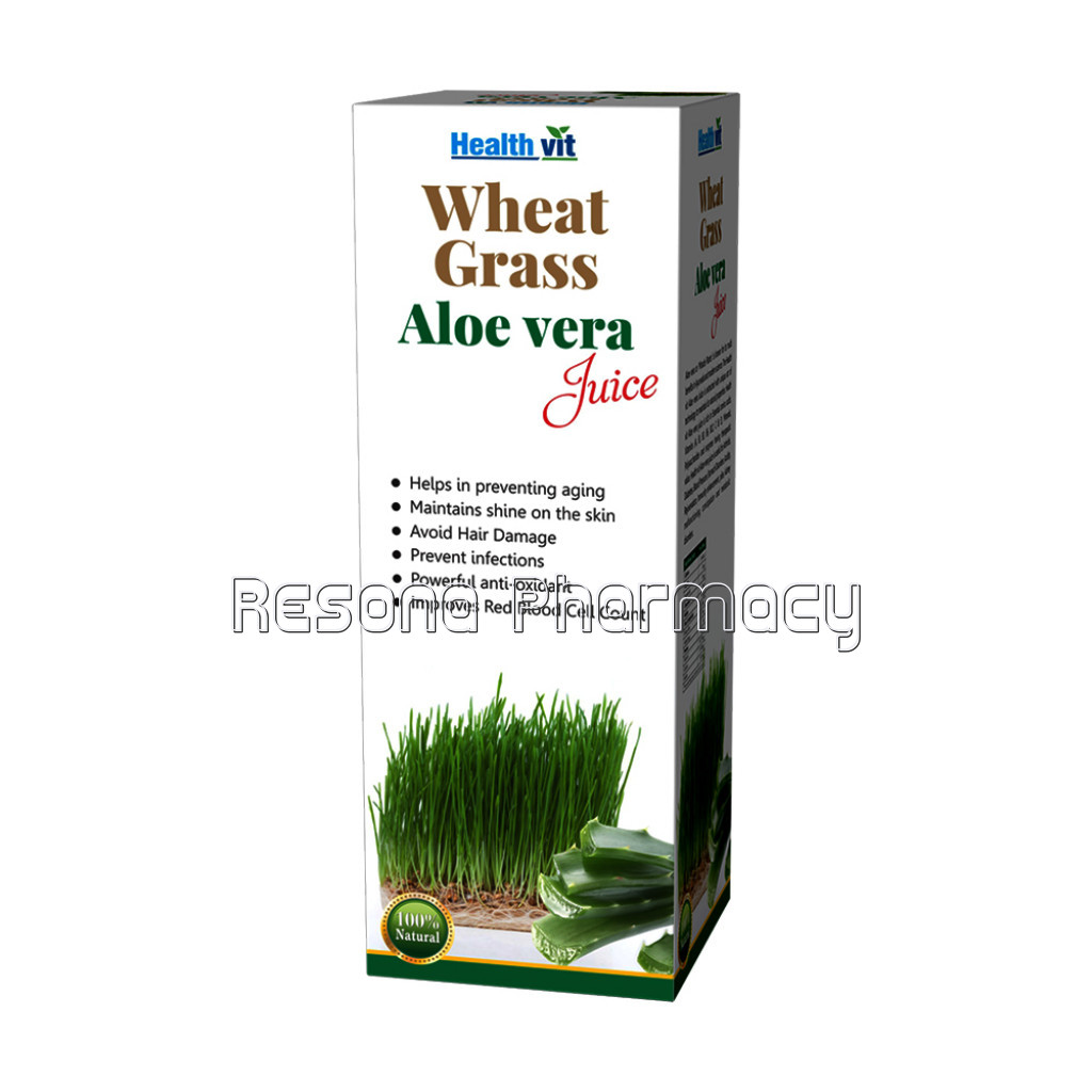 Healthvit Wheat Grass Aloevera Juice | 500Ml