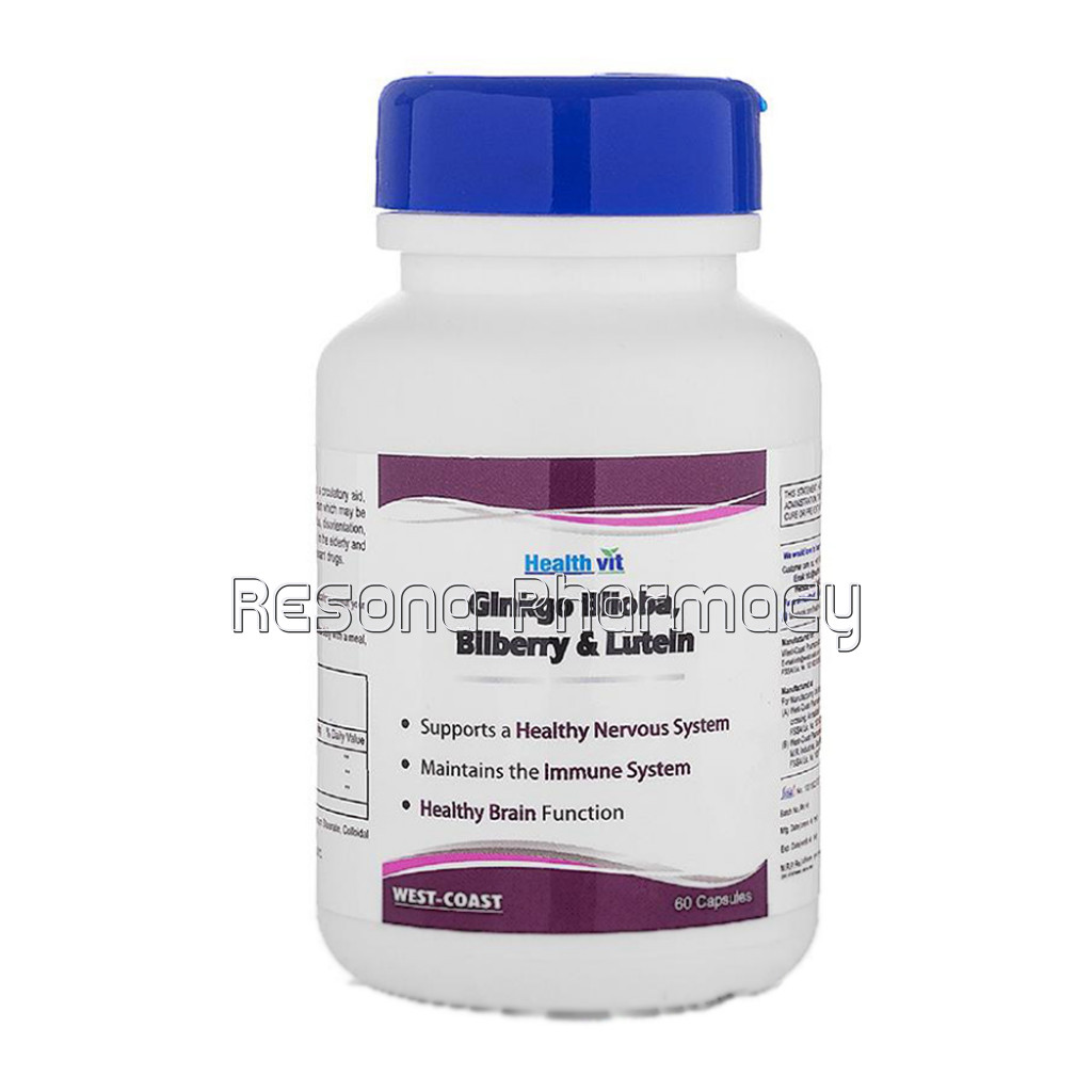 Healthvit Ginkgo Biloba 60Mg, Bilberry 120Mg, Lutein 20Mg