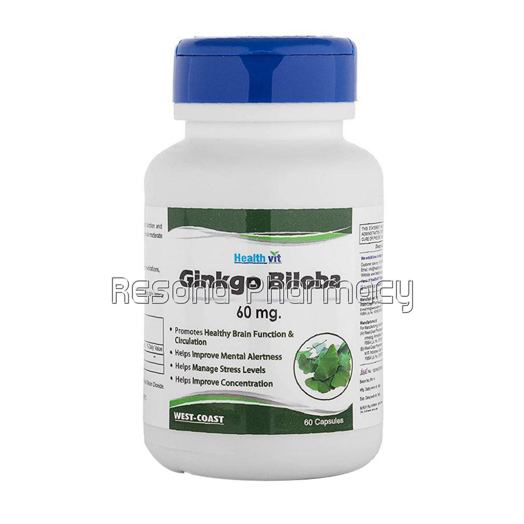 Healthvit Ginkgo Biloba (Supports Memory, Focus and Clarity)   60Mg
