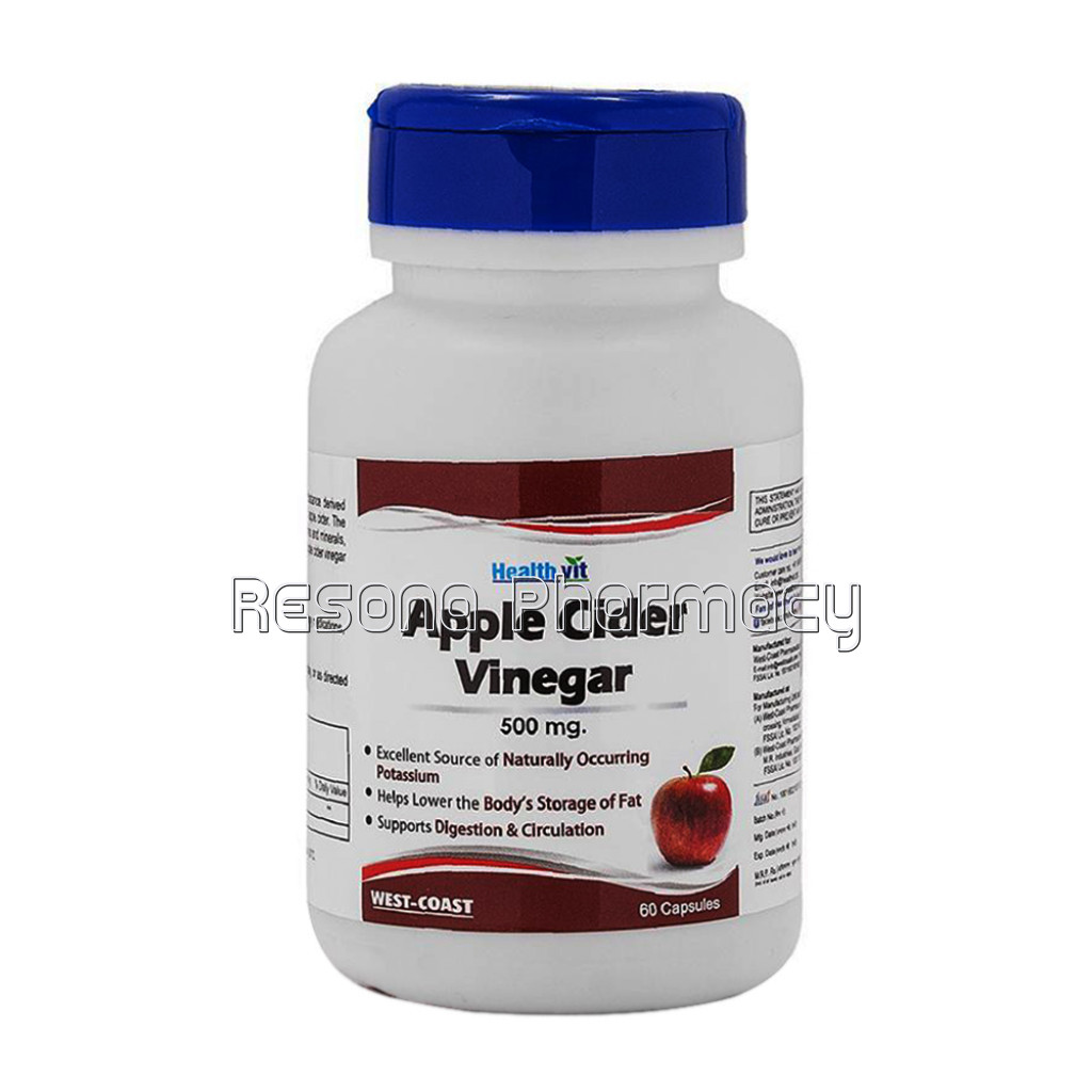 Healthvit Apple Cider Vinegar 500 Mg, For Weight Loss and Detox