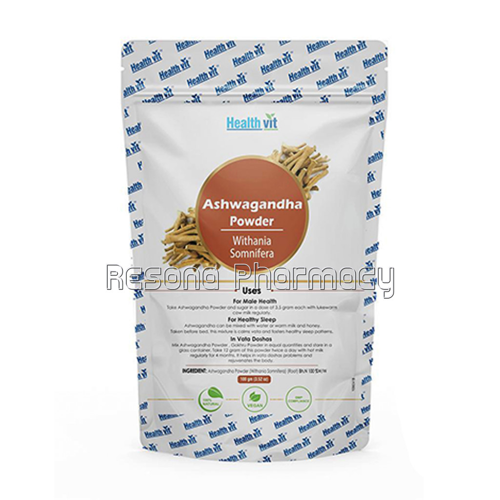 Healthvit NaturalAshwagandha (Withania Somnifera) Powder 100G
