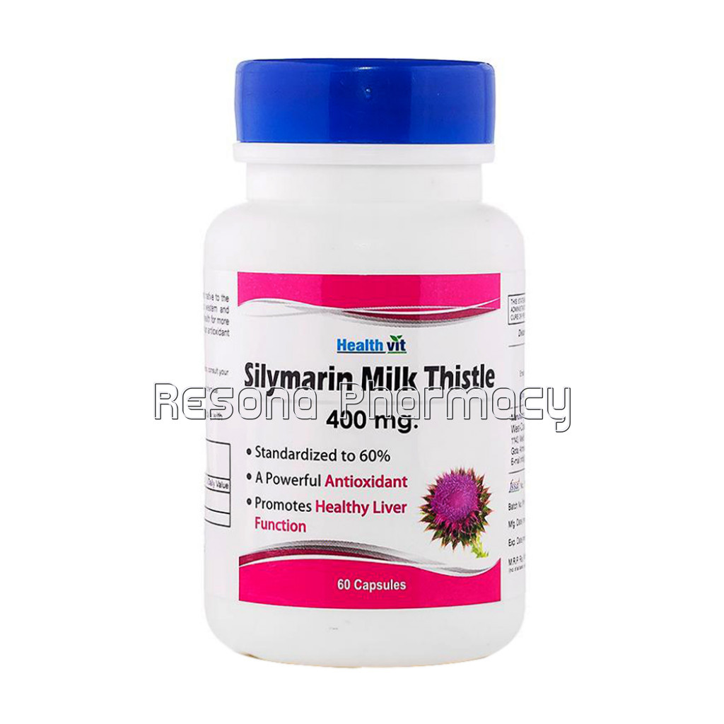 Healthvit Silymarin Milk Thistle Standardized 400Mg, For Healthy Liver
