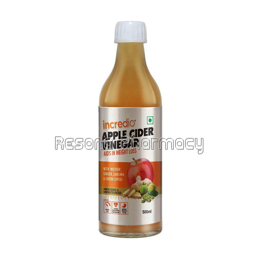 Incredio Apple Cider Vinegar With Mother, 0.5 L Ginger, Garcinia and Green Coffee