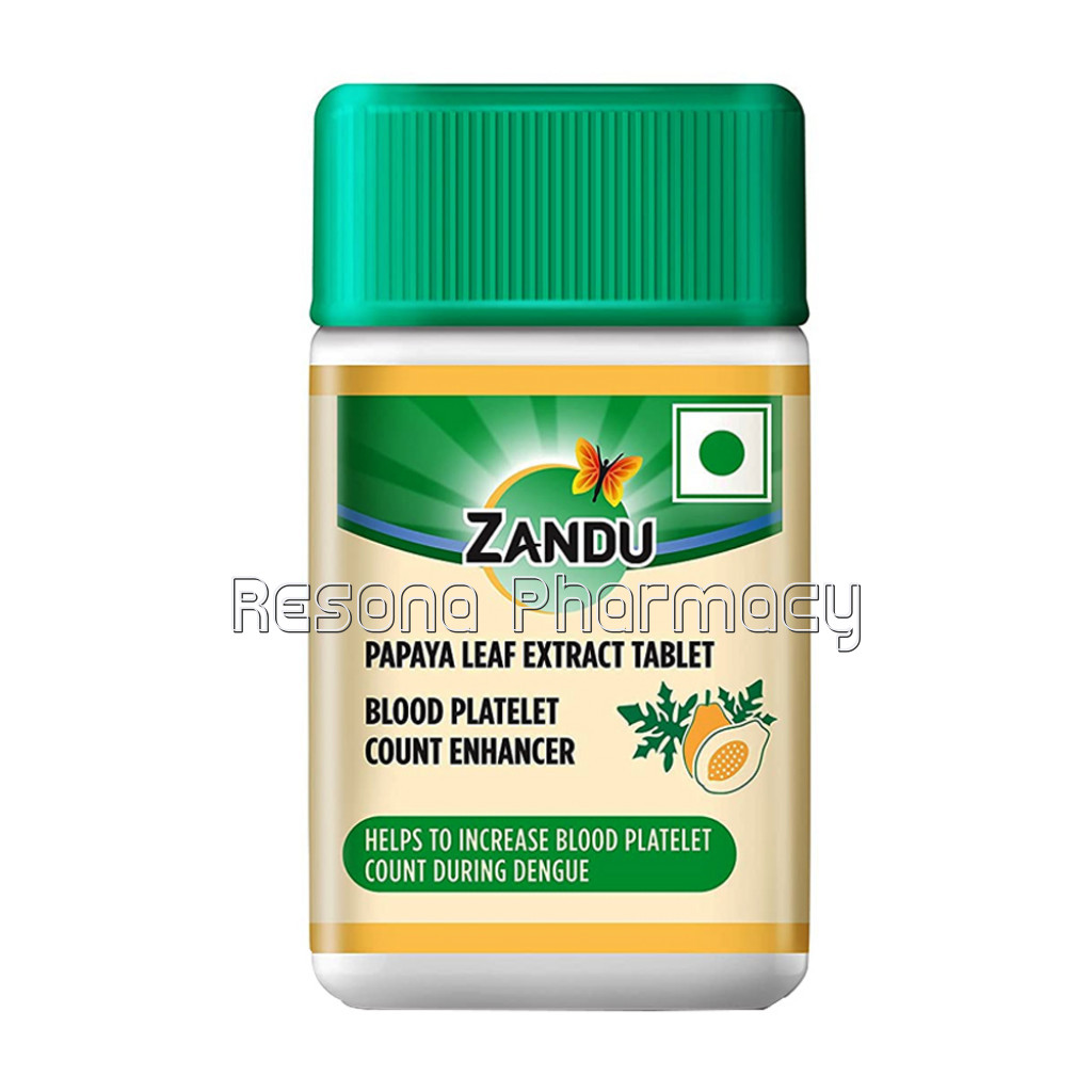 Zandu Papaya Leaf Extract, Tablets For Platelets With Vitamin C (20 Tabs)