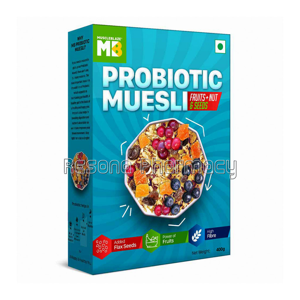 Muscleblaze Probiotic Muesli 0.4Kg Fruits,Nuts and Seeds