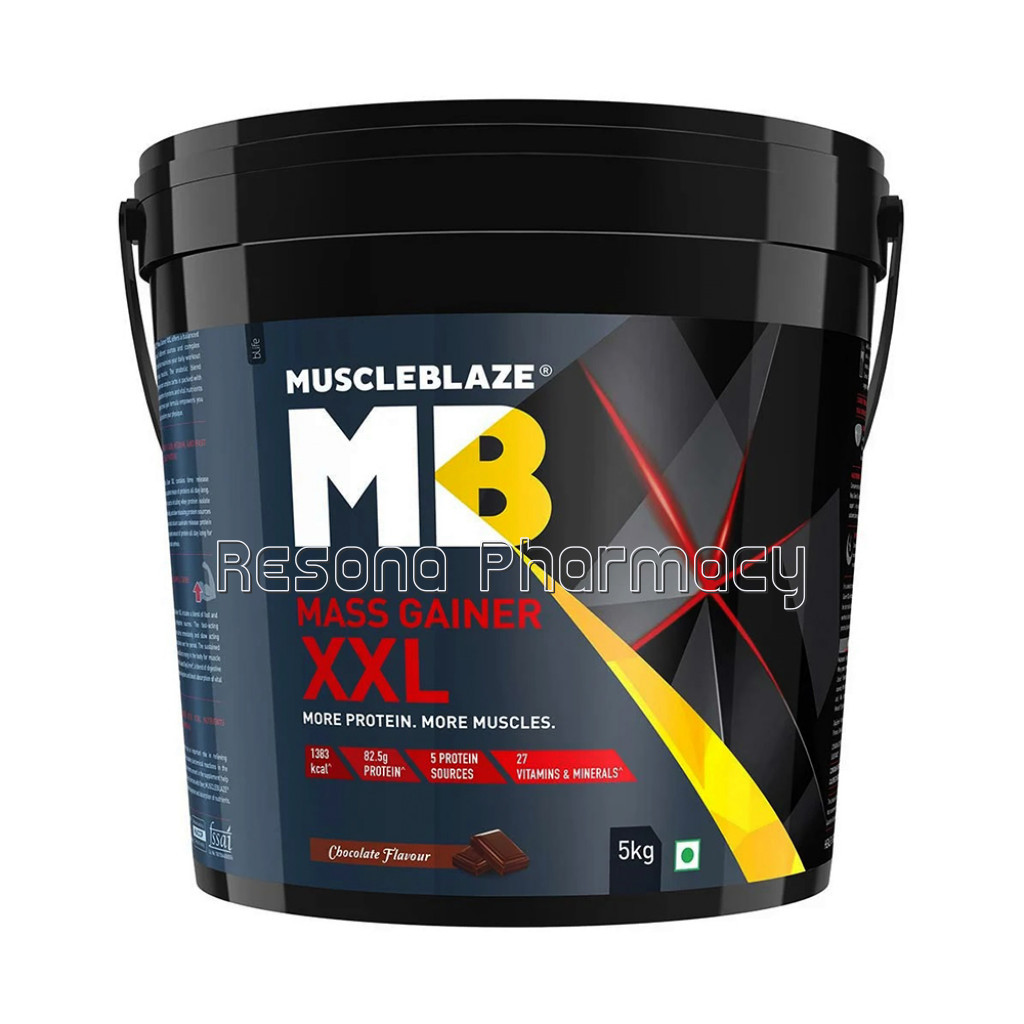 Muscleblaze Mass Gainer Xxl With Complex Carbs And Proteins In 3:1 Ratio 11Ib Chocolate