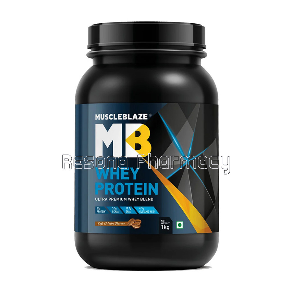 Muscleblaze 100% Whey Protein Supplement Powder With Digestive Enzyme 2.2Ib Cafe Mocha