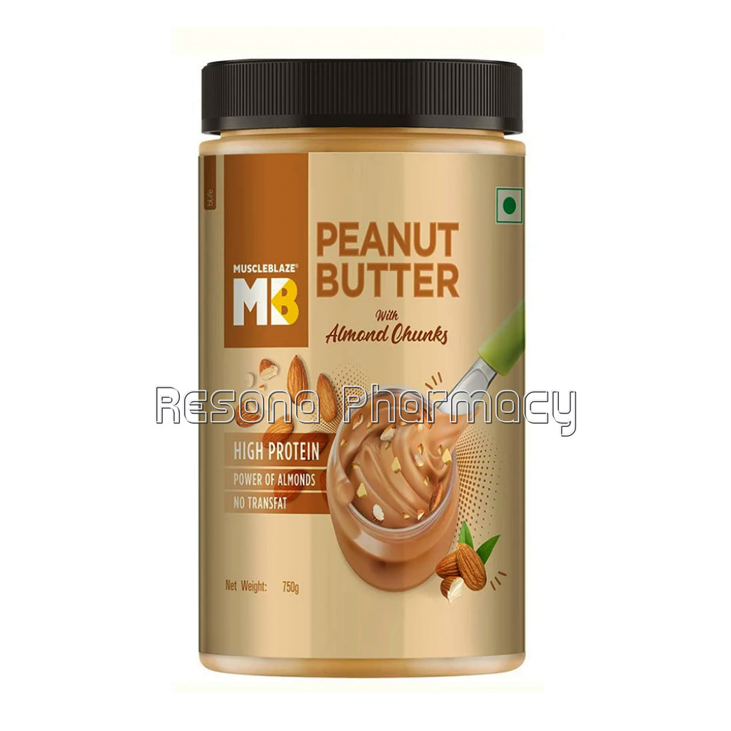 Muscleblaze Peanut Butter With Almond Chunks 0.750Kg