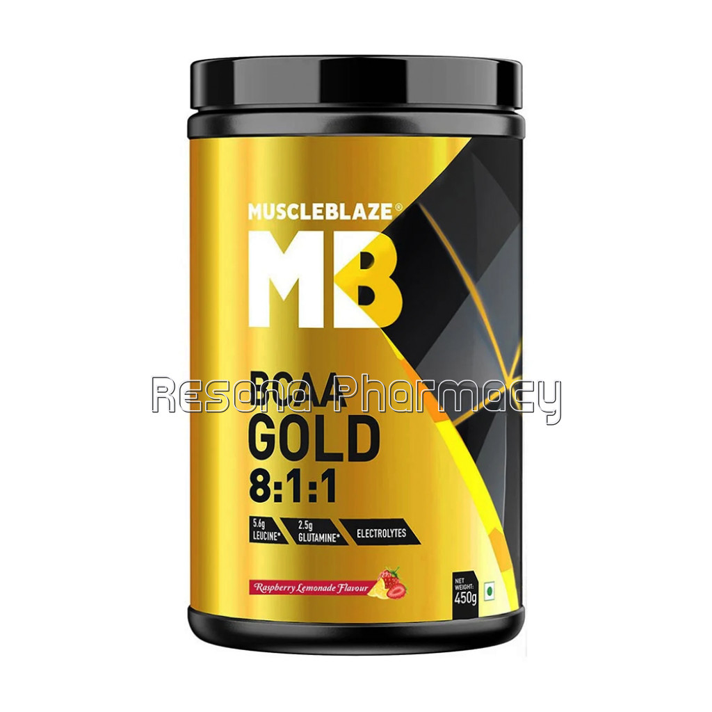 Muscleblaze Bcaa Gold 8:1:1 Amino Acids Supplements 0.99Ib Raspberry Lemode