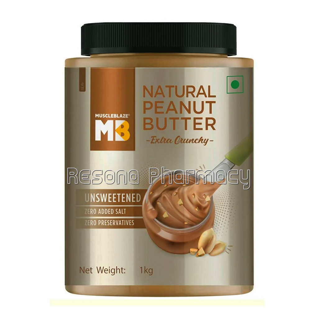 Muscleblaze NaNaturalPeanut Butter Unsweetened 1Kg Extra Crunchy