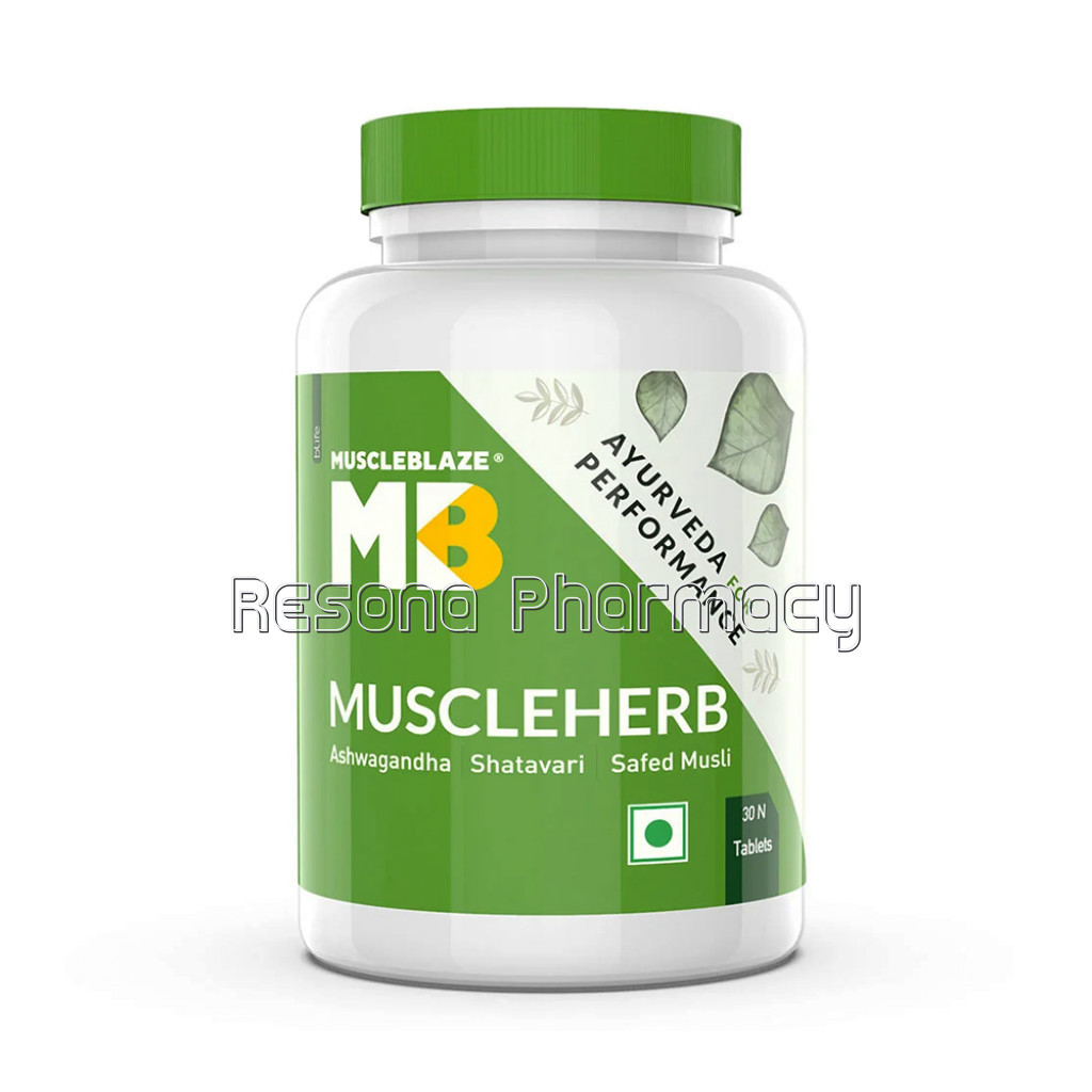 Muscleblaze Ayurveda For Performance   Muscleherb With Ashwagandha, Shatavari and Safed Musli 30'S