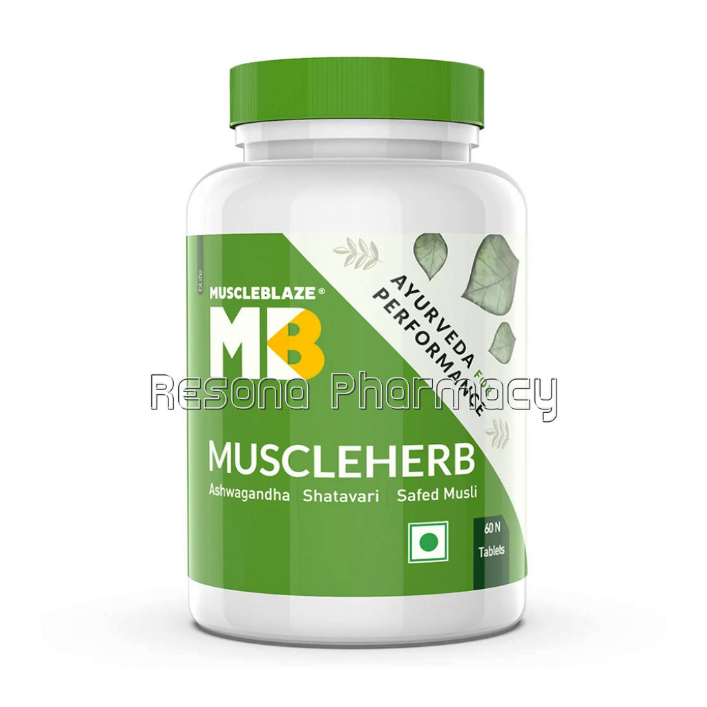 Muscleblaze Ayurveda For Performance   Muscleherb With Ashwagandha, Shatavari and Safed Musli 60'S