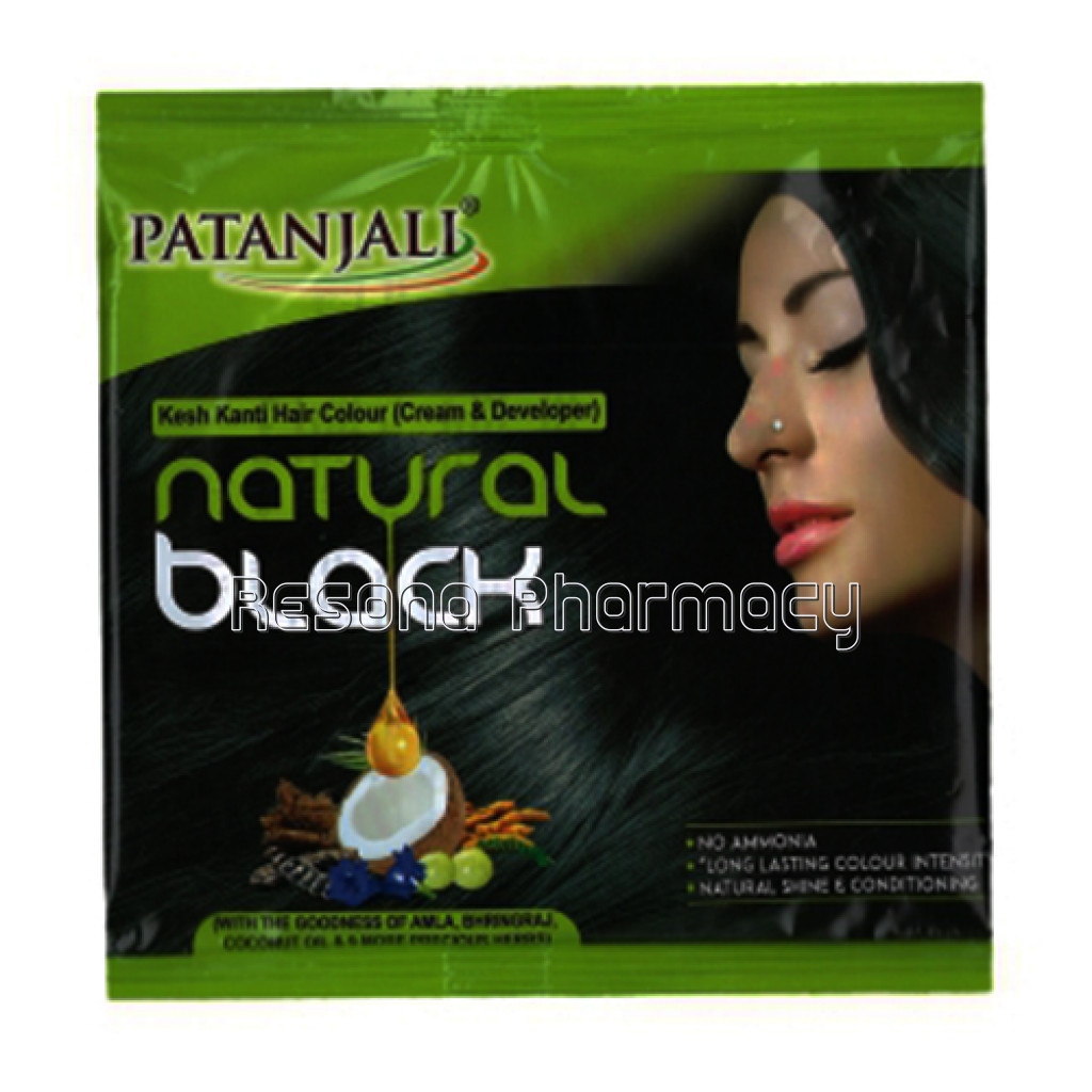 Patanjali Kesh Kanti Hair Colour (Cream and Developer)   NaNaturalBlack 40 Gm