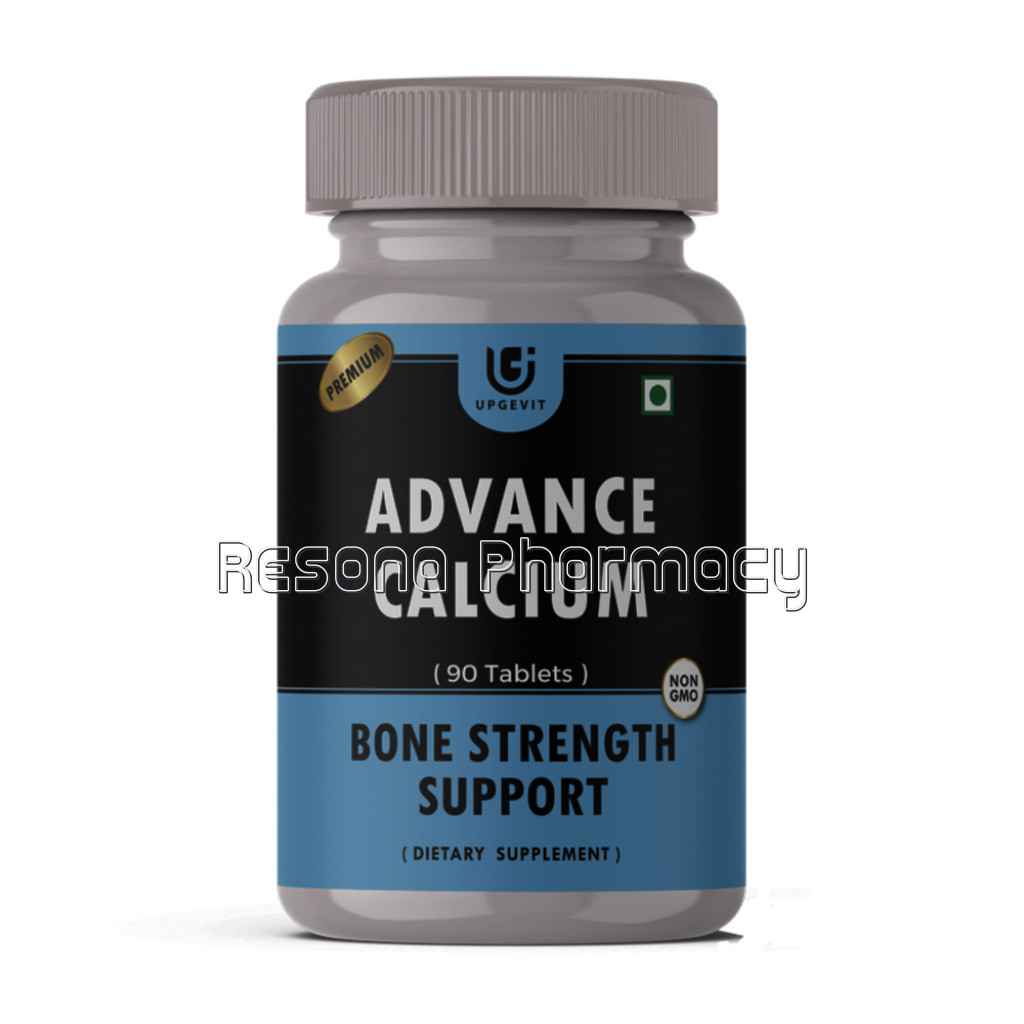 Upgevit Advance Calcium With Vitamin D3, K2 Mk7, Magnesium, Zinc and Alfalfa Superfood For Bone Strength, Joint Support and Oral Health – 90 Veg Tablet