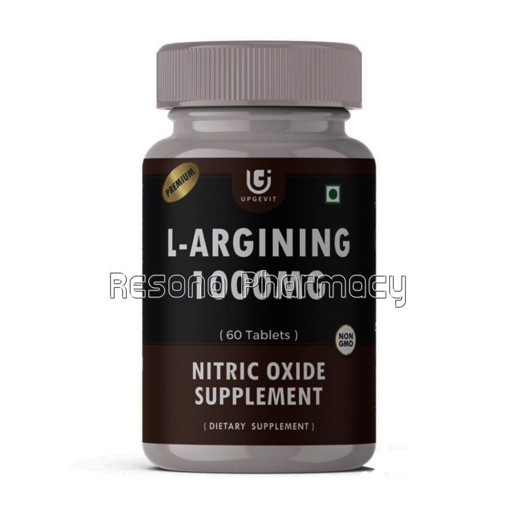 Upgevit L Arginine – 1000Mg Nitric Oxide Booster Supplement For Help Muscle Growth, Vascularity And Energy – L Citrulline and Essential Amino Acids To Support Physical Endurance – 60 Veg Tablets