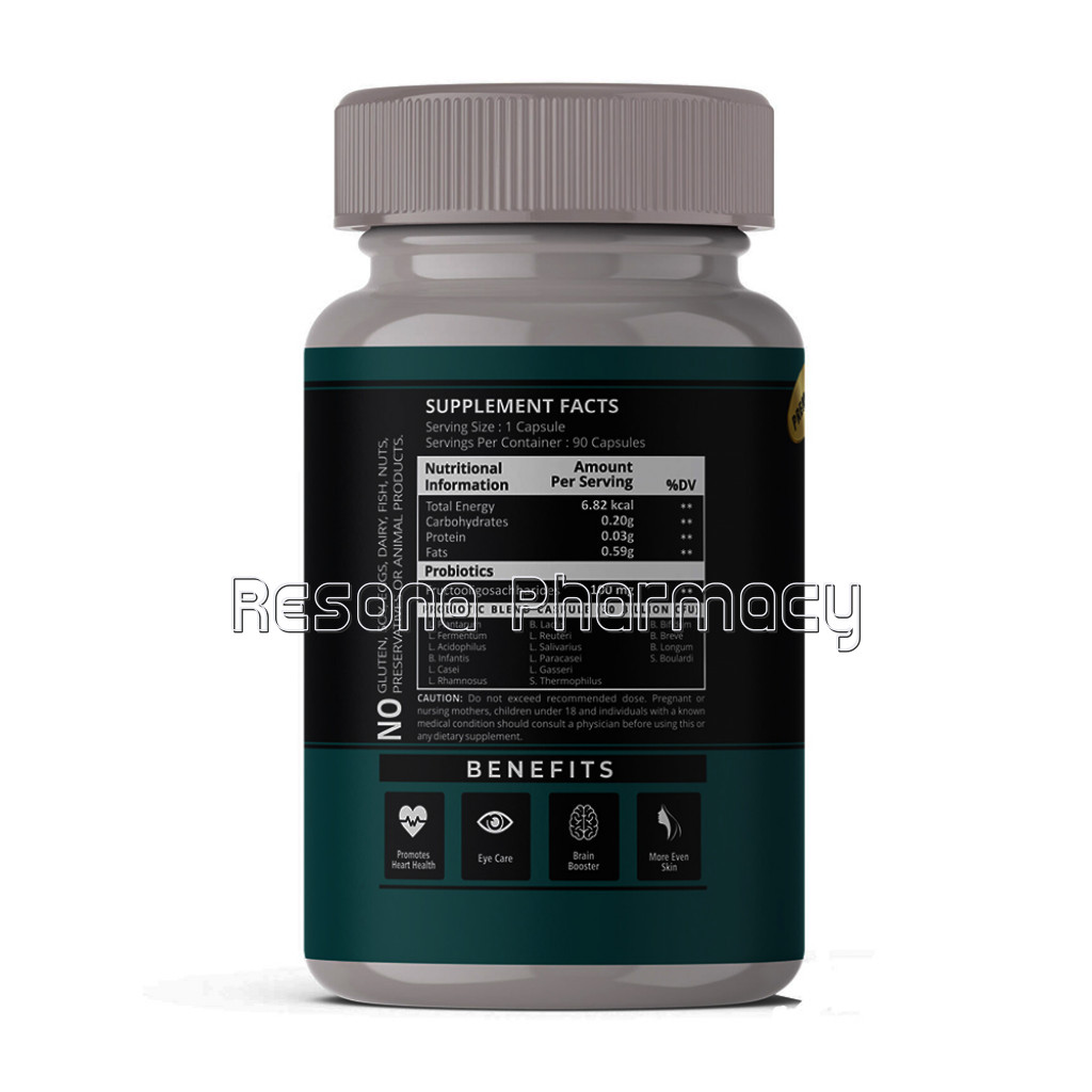 Upgevit Probiotics and Prebiotics Lactobacillus Acidophilus, Saccharomyces Boulardii, Vsl3 Supplement 30 Billion Cfu For Men And Women, 16 Strains With Prebiotics – 90 Veg Capsules