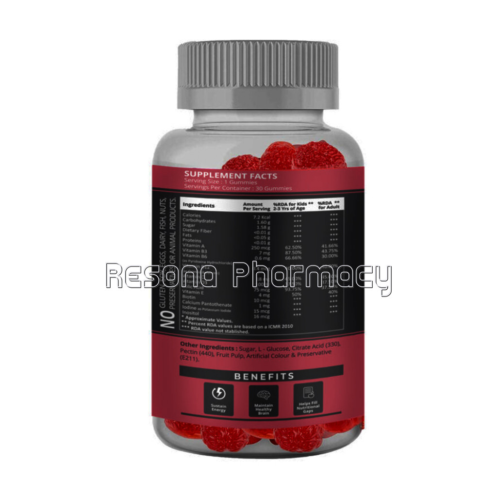 Upgevit Complete Multivitamin Strawberry Flavor Gummies For Kids and Adults Support Growth, Development, Immunity – 30 Veg Gummies