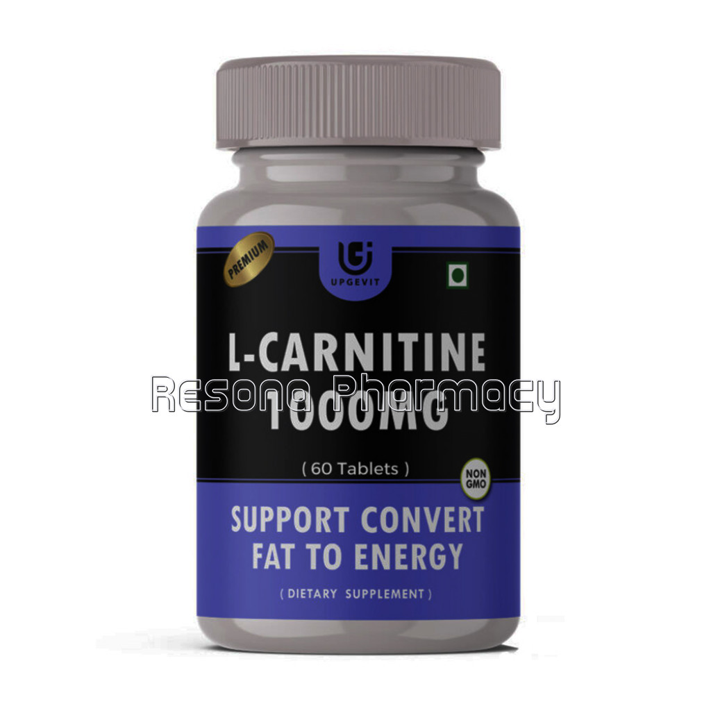 Upgevit L Carnitine With L Tartrate 1000Mg Per Serving Supplement Support Pre and Post Workout , Help Reduce Fat – 60 Veg Tablets