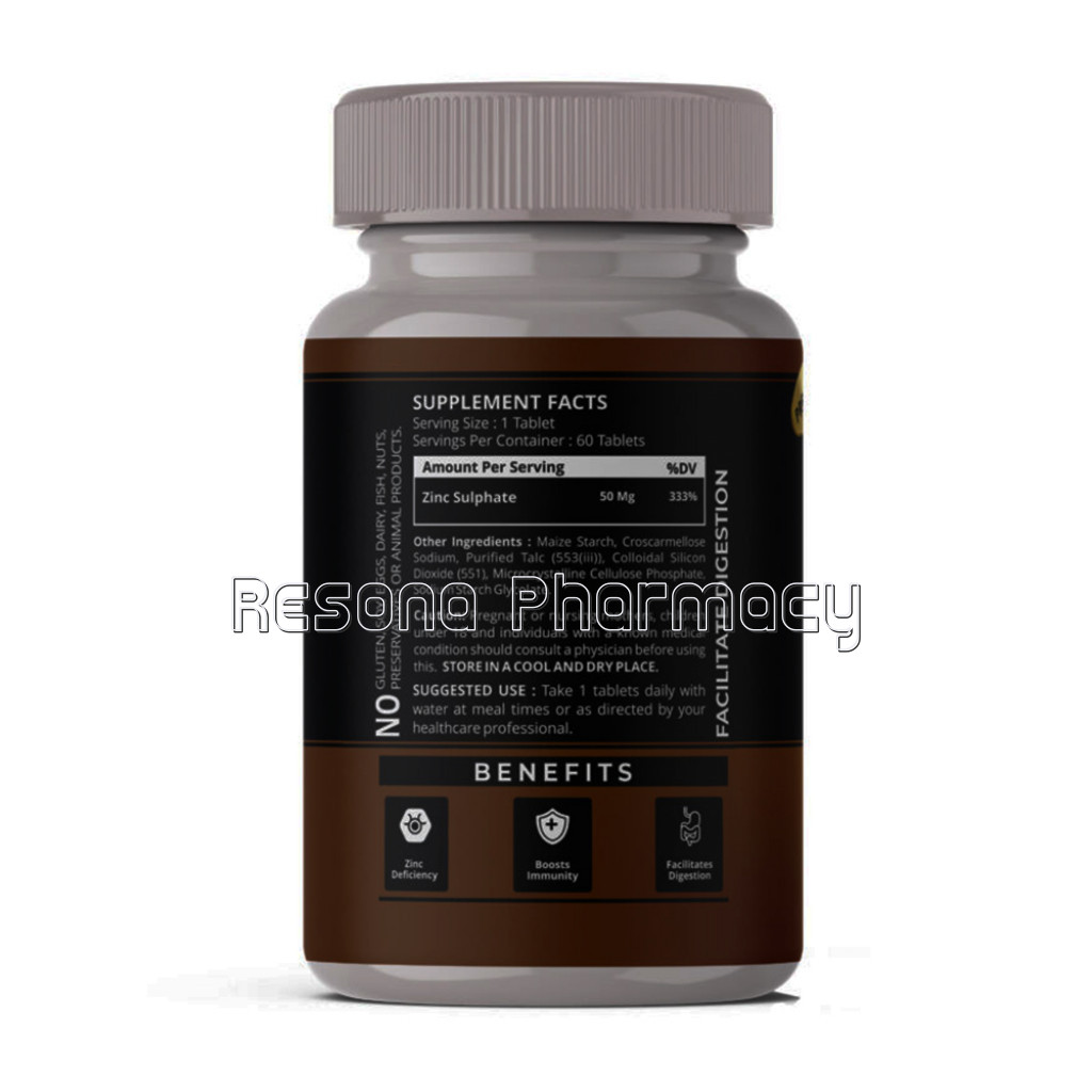 Upgevit Zinc Sulphate 50Mg Supplement Immunity, Antioxidant and Skincare Support – 60 Veg Tablets