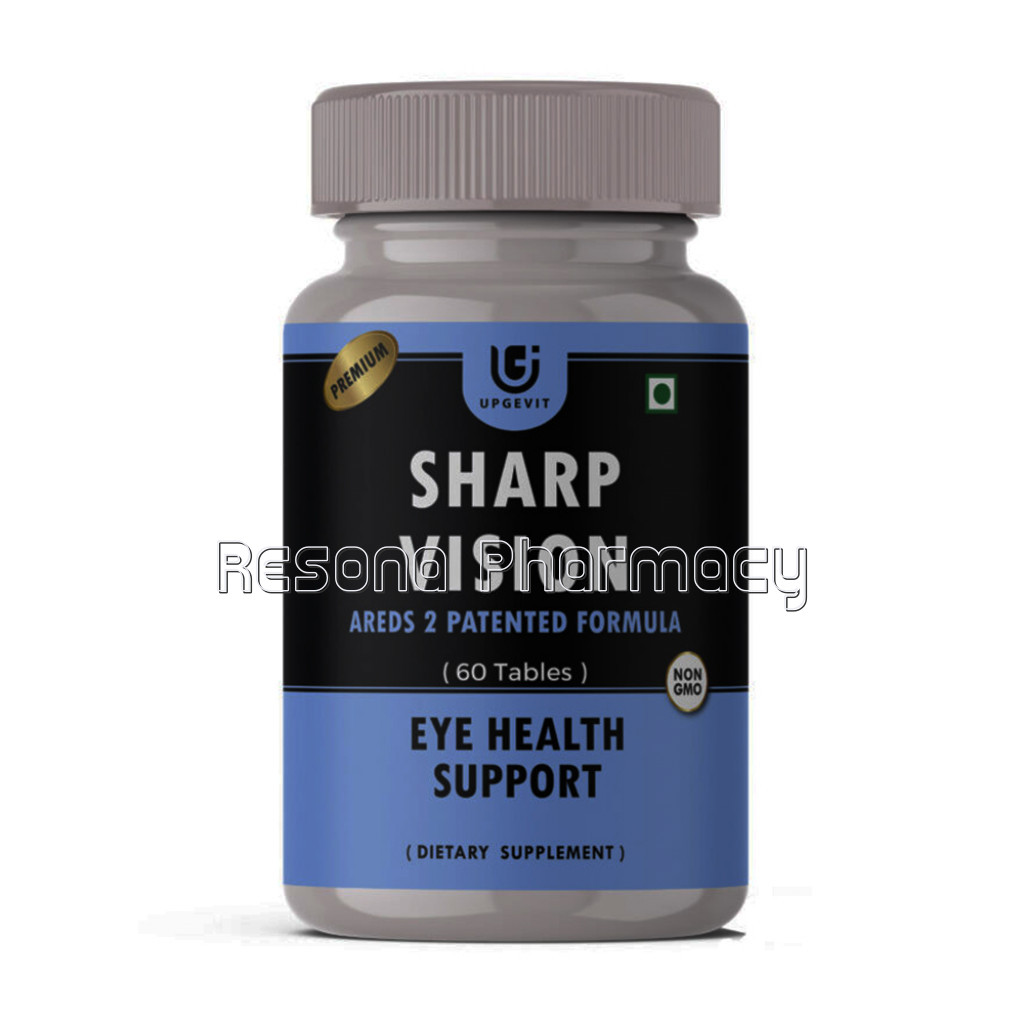 Upgevit Sharp Vision Complete Eye Care Solution With Areds 2 Patented Formula || Lutein, Zeaxanthin, Bilberry, Vitamin C, E, Copper And Zinc Supplement – 60 Veg Tablets